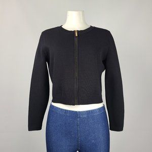 Michael Kors Black Cropped Zip Jacket Size L